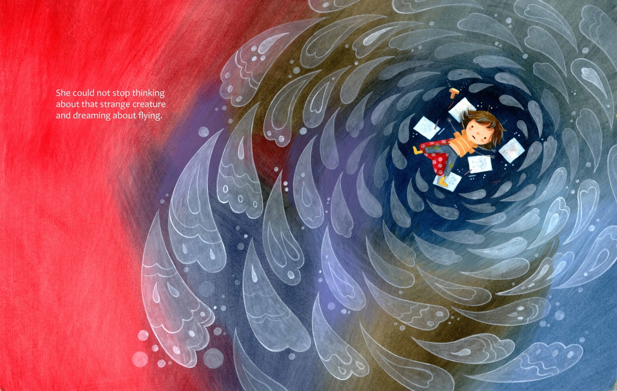 Flying to the sun illustration