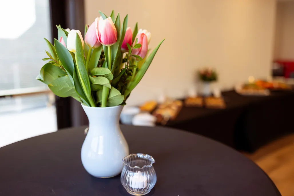 Photos of flowers in a vase
