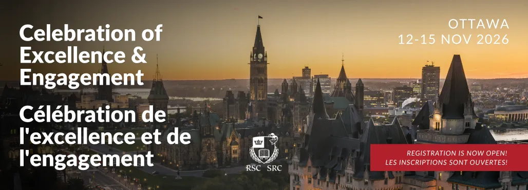 Celebration of excellence & engagement, Ottawa parliament building at sundown